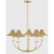 Twila 5 Light 30.25 inch Vintage Gold Leaf Chandelier Ceiling Light